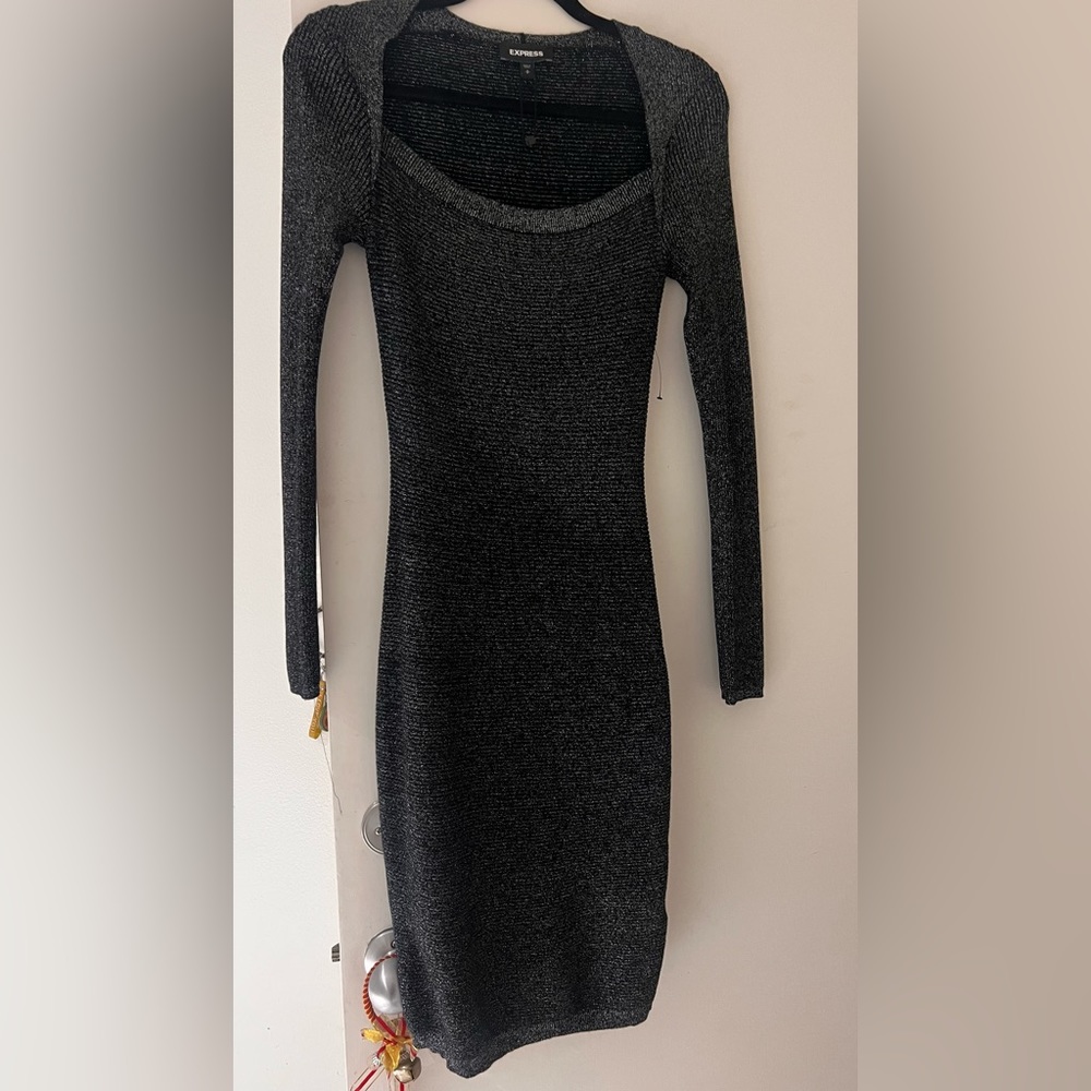 Grey/silver fitted dress